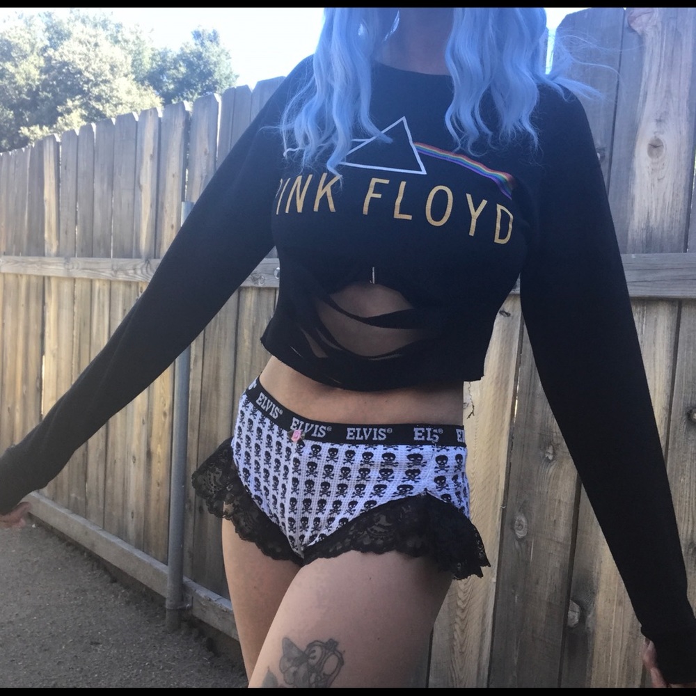 Pink Floyd long sleeve crop top